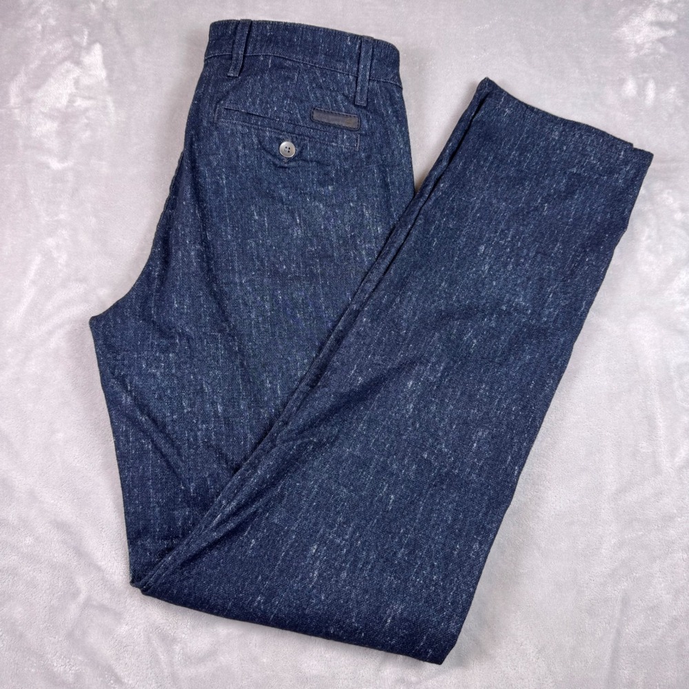 AG Adriano Goldschmied Marshall Slim Trouser Navy Blue Speckled Pants 32